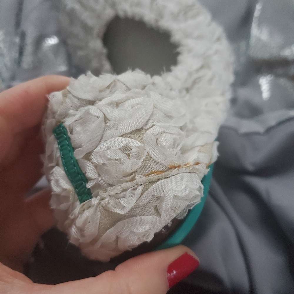 Tieks White Rose Garden Ballet Flat Shoes 9 - Picture 15 of 16